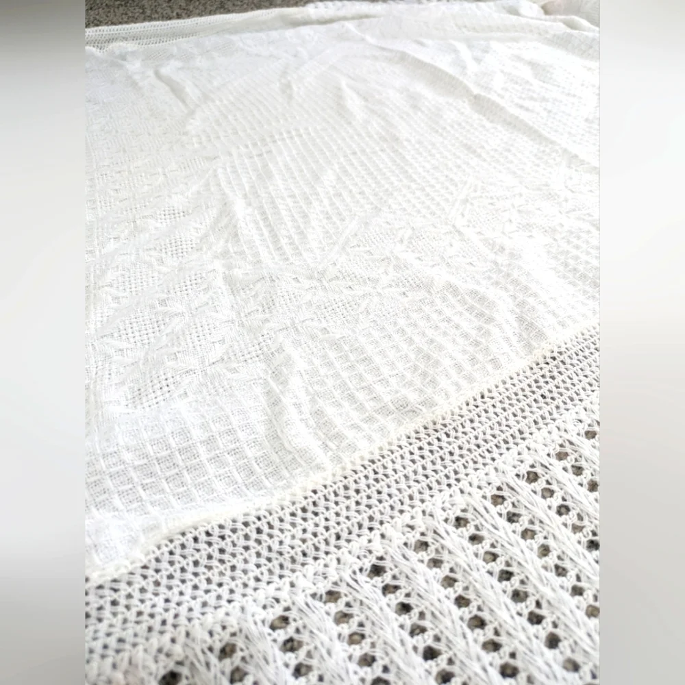 Vintage Waffle‎ Knit Baby Blanket Delicate Soft Lightweight